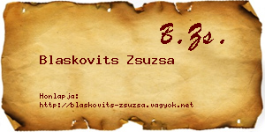 Blaskovits Zsuzsa névjegykártya